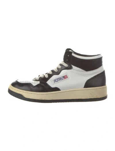 Pre-owned Autry Leather Colorblock Pattern Sneakers In White