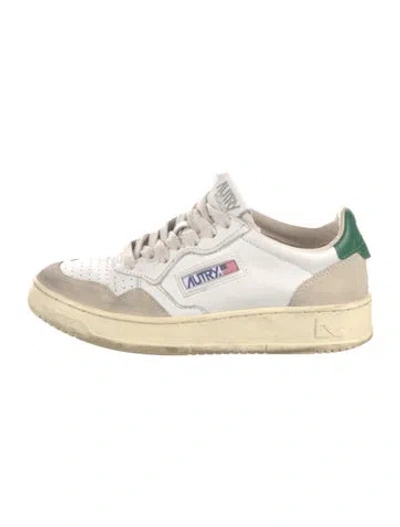 Pre-owned Autry Leather Colorblock Pattern Sneakers In White