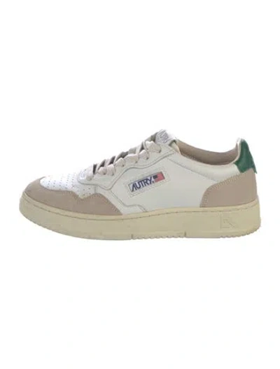 Pre-owned Autry Leather Colorblock Pattern Sneakers In White