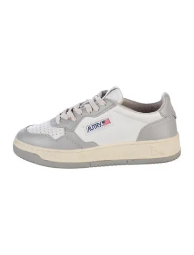 Pre-owned Autry Leather Colorblock Pattern Sneakers In White
