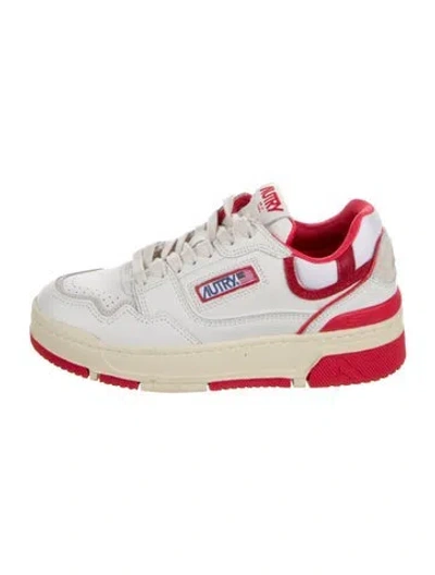 Pre-owned Autry Leather Lasercut Accents Sneakers In Neutral