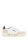 Autry Medalist Leather Low-top Sneakers In Wht Black (beige)