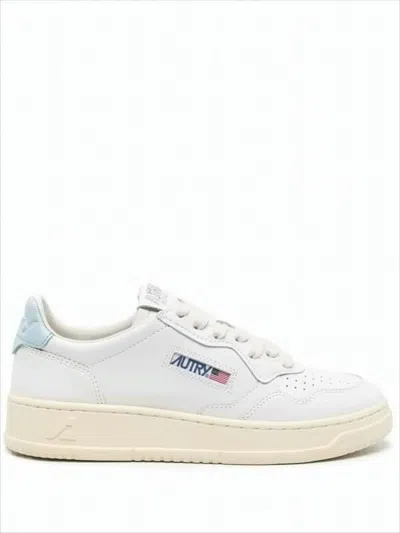 Autry Leather Low-top Sneakers With Perforated Detail And Cushioned Sole In White