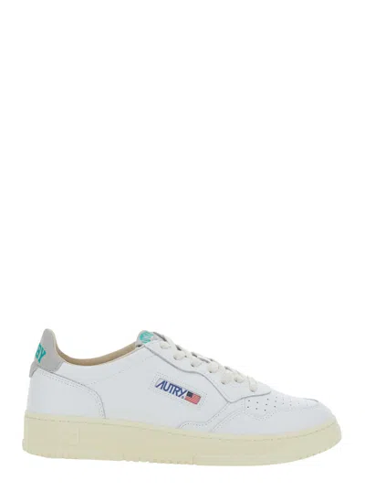 Autry Leather Medalist Low Low-profile Sneaker With Perforated Toe And Logo Detail For Men In White