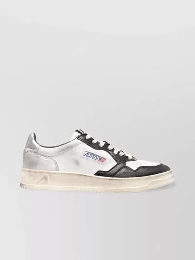 Autry Leather Medalist Sneakers Panelled Perforated Toebox In Neutral