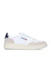 Autry 'medalist' White Low Top Sneakers With Beige Suede Details In White