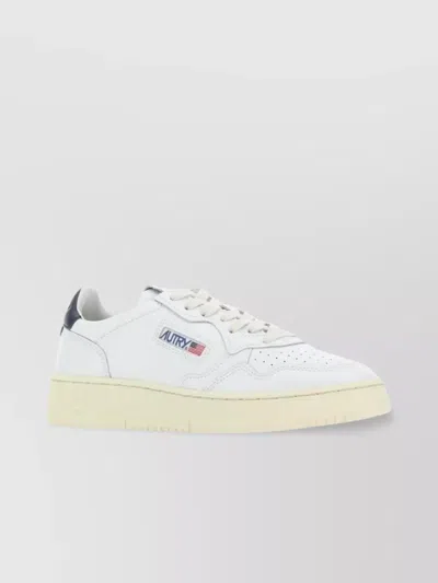 Autry Leather Medalist Sneakers With Color Block Design In White