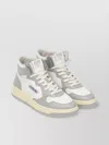 Autry Leather Mid-top Sneakers Contrast Sole In Gray