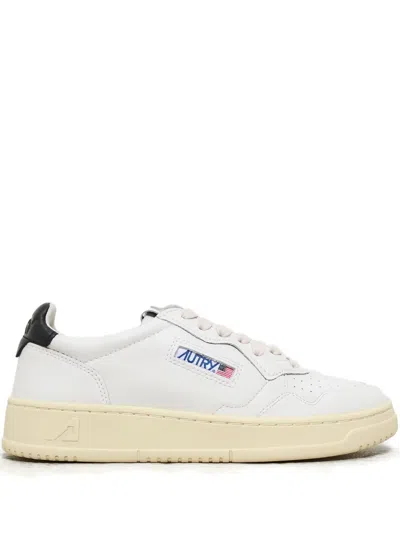 Autry Leather-panelled Low-top Sneakers In White