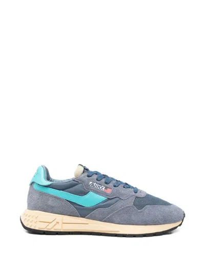 Autry Leather Panelled Sneakers In Blue