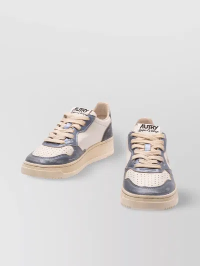 Autry Leather Panelled Sneakers With Perforated Toebox In Gray