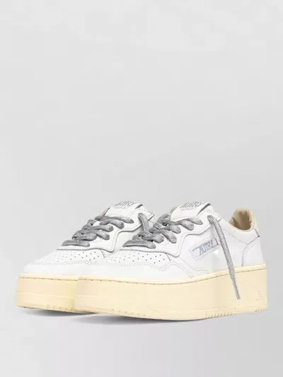 Autry Leather Platform Low-top Sneakers In Neutral