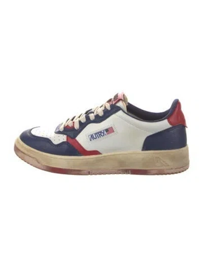 Pre-owned Autry Leather Printed Sneakers In Blue