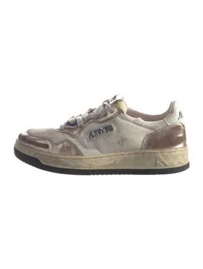 Pre-owned Autry Leather Printed Sneakers In White