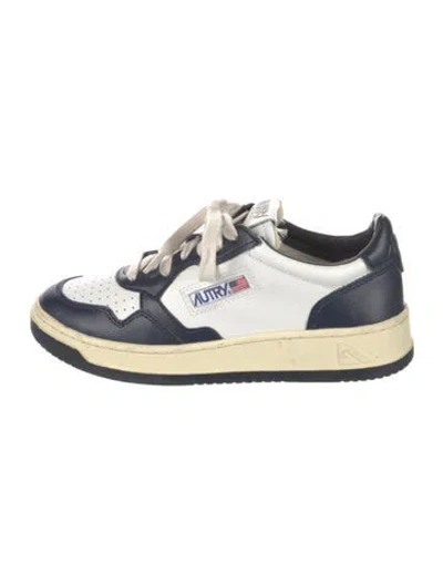 Pre-owned Autry Leather Printed Sneakers In White