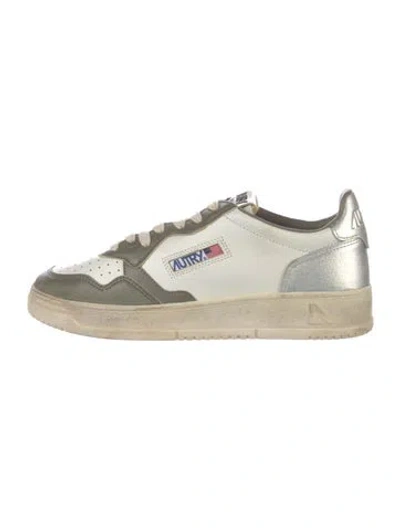 Pre-owned Autry Leather Printed Sneakers In White