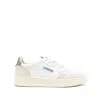 Autry Medalist Low Sneakers In Leather And Suede Color White And Covert Green