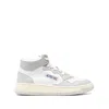 Autry Leather Mid-top Sneakers Contrast Sole In Gray