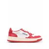 Autry Pink And White 'medalist' Low Top Sneakers