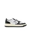 Autry 'medalist' White And Black Low Top Sneakers With Logo Patch