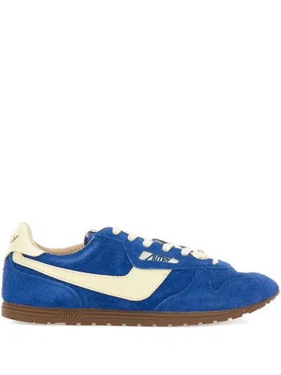 Autry Leather Sneakers In 蓝色