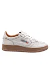 Autry Low Top Leather Sneakers With Perforated Round Toe In White