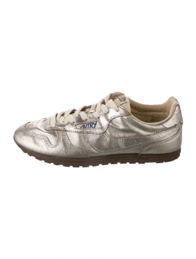 Pre-owned Autry Leather Sneakers In Gold