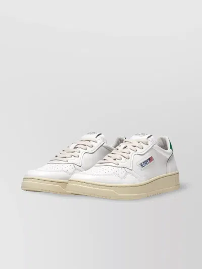 Autry Leather Sneakers Low-top Silhouette Perforated Toe In White
