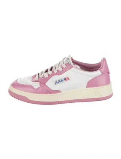 Pre-owned Autry Leather Sneakers In Neutrals/pink