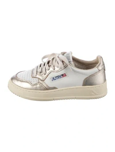 Pre-owned Autry Leather Sneakers In Silver/white