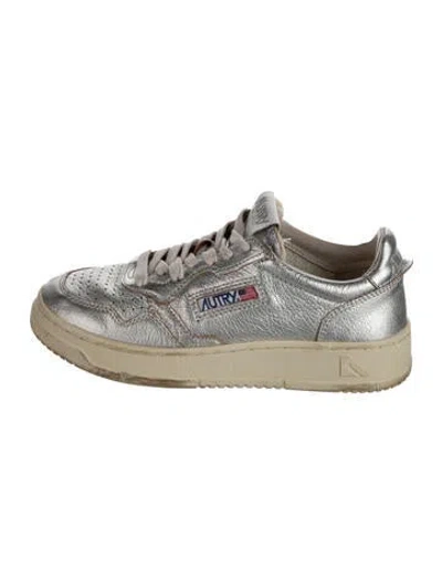 Pre-owned Autry Leather Sneakers In Silver/white