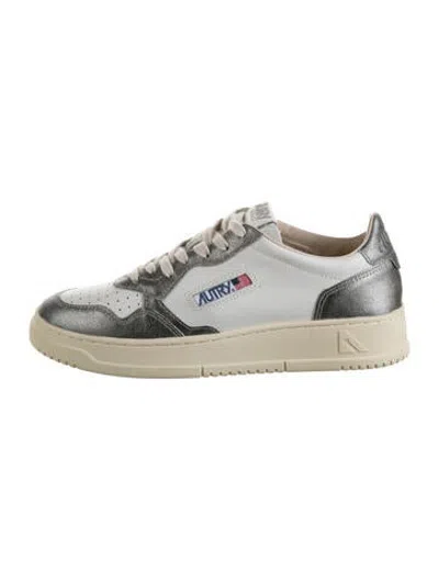 Pre-owned Autry Leather Sneakers In Silver/white
