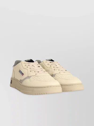 Autry Leather Sneakers Toe Perforated Heel Tab Contrast In White