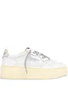 Autry Medalist Platform Leather Sneakers In Animal Print