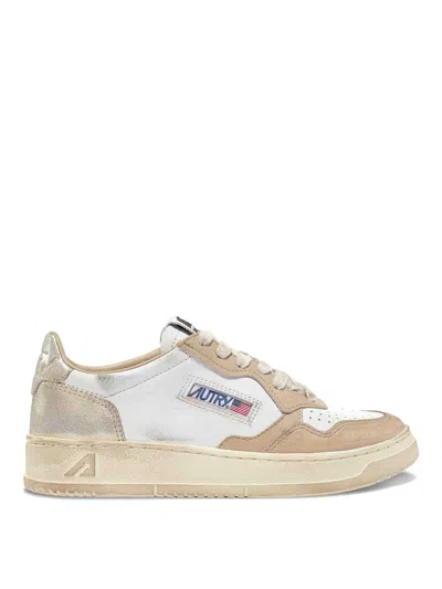 Autry Sup Vint Low Leat Leat In Wht Platinum