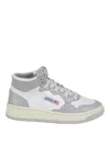 Autry Leather Mid-top Sneakers Contrast Sole In Gray