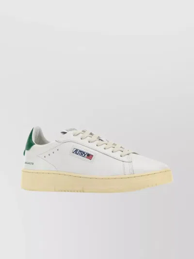Autry Leather Sneakers With Contrast Heel Counter In White