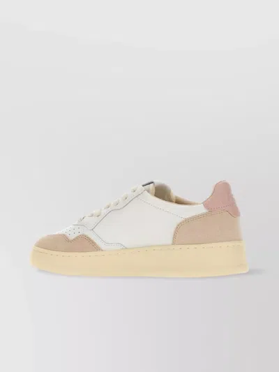 Autry Leather Sneakers With Contrast Heel Tab In White