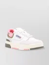 Autry Leather Sneakers With Contrast Panel And Perforated Detailing