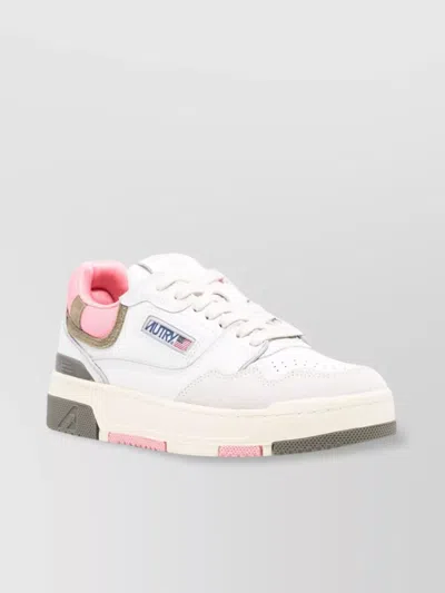 Autry Leather Sneakers With Contrast Panel And Perforated Detailing