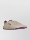 Autry Leather Sneakers With Contrast Sole And Perforated Toe Cap In Neutrals
