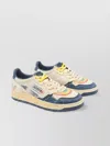 Autry Leather Sneakers With Perforated Round Toe In Neutral