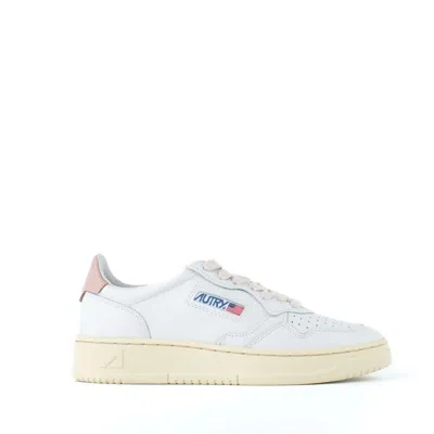 AUTRY AUTRY LEATHER SNEAKERS WITH PINK DETAIL