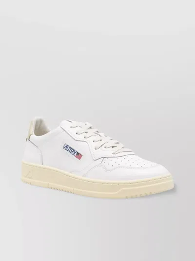 Autry Leather Tab Logo Sneakers In Neutral