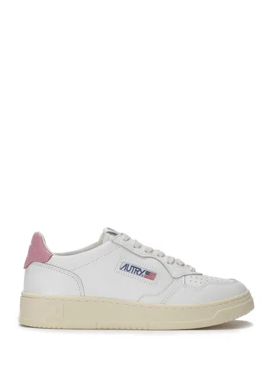 Autry Leather Upper Sneakers With Perforated Detailing In Neutral