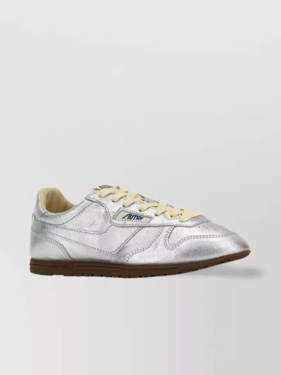 Autry Leather Windspin Sneakers Metallic Finish