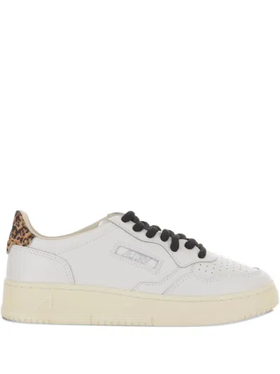 Autry Optical White Medalist Low Leather Calf Hair Sneakers