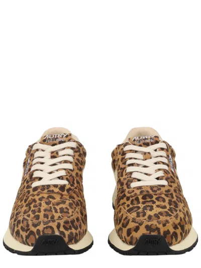 Autry Leopard Print Cow Leather Sneakers In Multi