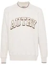 Autry Logo Print Crewneck Sweatshirt In Beige