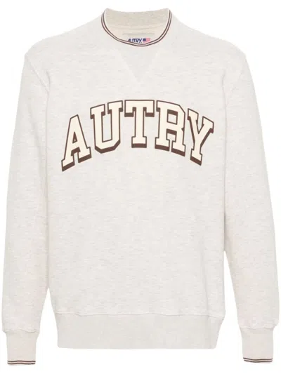 AUTRY LIGHT BEIGE LOGO JERSEY SWEATSHIRT